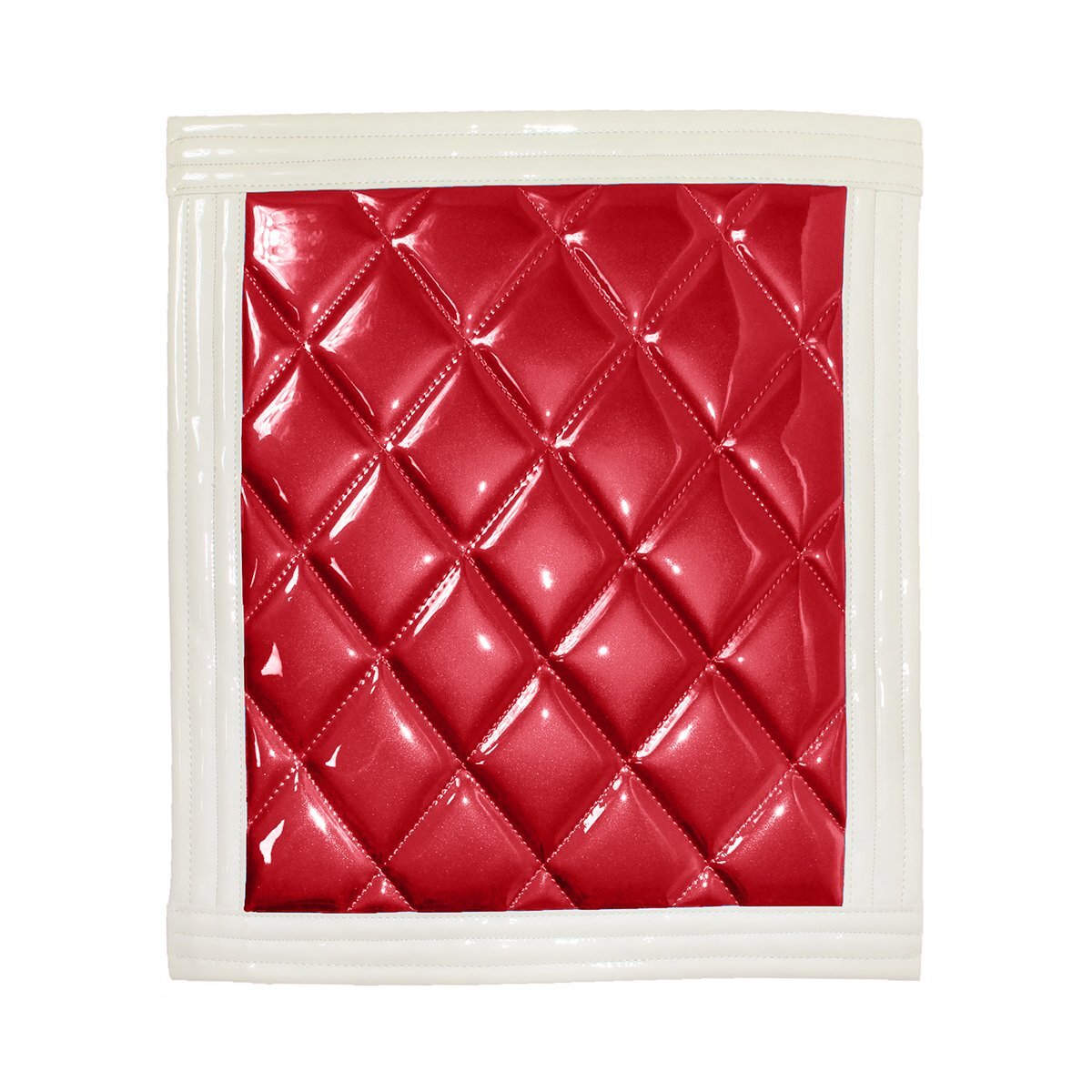 トラック 泥除け マット マッドフラップ 430mm×500mm 43cm×50cm ホワイト×レッド 白縁 白フチ 赤 泥よけ マッドガード拍卖