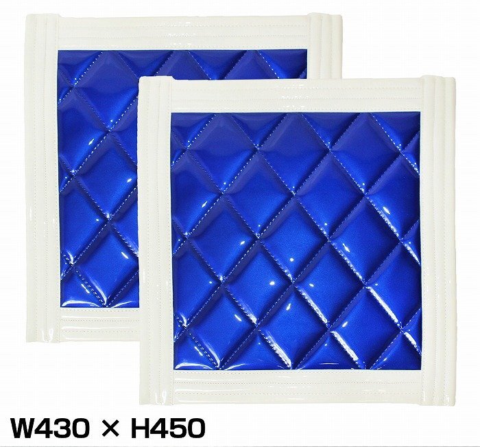 『2枚セット』 トラック 泥除け マット マッドフラップ 430mm×450mm 43cm×45cm ホワイト×ブルー 白縁 白フチ 青 泥よけ マッドガード拍卖