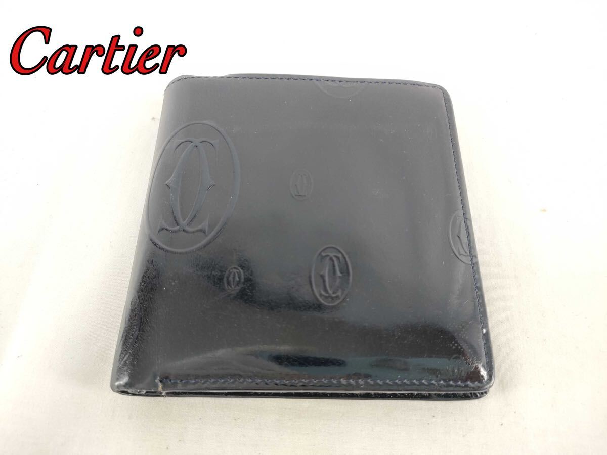 Cartier カルティエ マストドゥカルティエ エナメル 折り財布 ブラック ギャランティカード付 正規品 カルティエ Cartier 二つ折り財布 拍卖