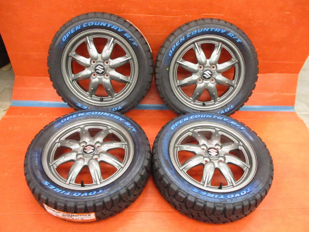 【O4】アルトX HA36S 純正 15インチ 4.5J +45 4H 100 ガンメタ TOYO OPEN COUNTRY R/T 165/60R15 新品タイヤ中古ホイールセット ハスラー拍卖
