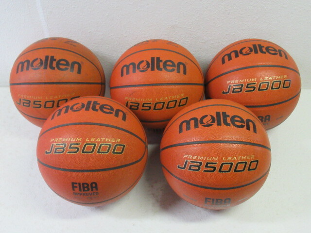 ■molten JB5000 モルテン 7号 バスケットボール 5個セット ボールケース付き拍卖