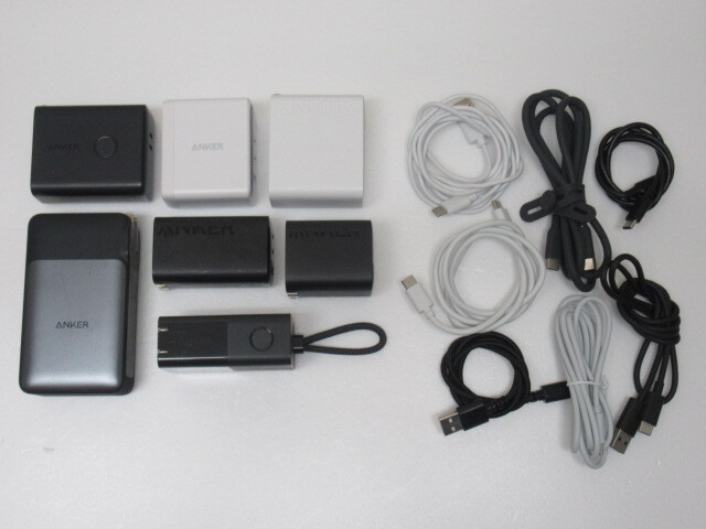 ■Anker A1626/A1634/A1651/A2145/A2672/A2673/A2674 アンカー 充電器 USB/USB-C 7個セット AC充電器 モバイルバッテリー ケーブル付き拍卖