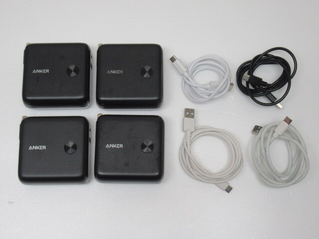■Anker PowerCore Fusion 10000 A1623 アンカー モバイルバッテリー 充電器 USB/USB-C 4個セット AC充電器 ケーブル付き拍卖