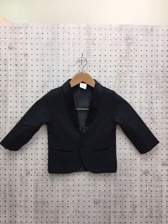 ニコル エンタープライズ Nikol Enterprise USA製 フォーマル キッズ 子供服 サテン襟 タキシード テーラード ジャケット 黒 サイズ5拍卖
