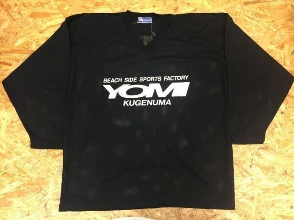 BEACH SPORTS FACTORY 鵠沼海岸 日本製 スポーツ サーフ メッシュ ホッケーシャツ メンズ 薄手 ナンバリング SAM バックプリント有 36 黒拍卖