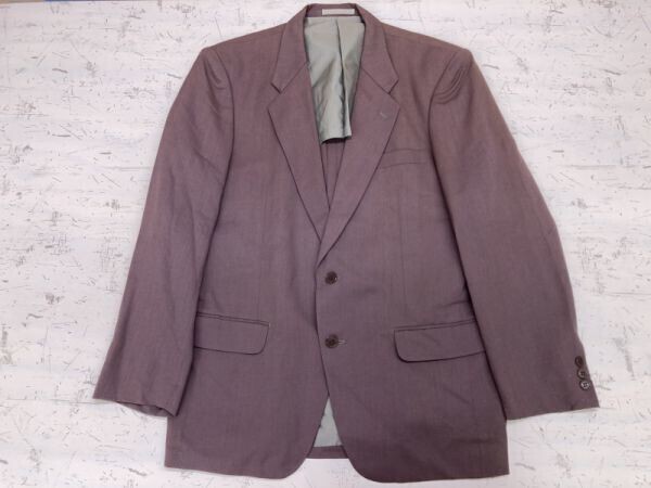LEGMAN 良色◎ オールド レトロ ウール100% 日本製 古着 背抜き テーラードジャケット メンズ 2つボタン フォーマル 日本製 A7 紫拍卖