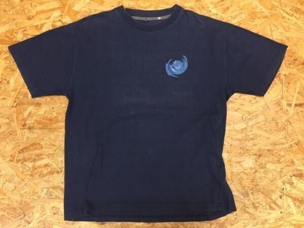 FEEL THE AIR OF FINE WAVE アメカジ サーフ ストリート 半袖Tシャツ メンズ バックプリント有 M 紺拍卖