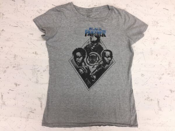 マーベル MARVEL ブラックパンサー BLACK PANTHER チャドウィックボーズマン ティチャラ 半袖Tシャツ メンズ L ライトグレー拍卖