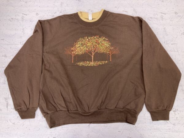 Decorated Originals アメカジ オールド カントリー 古着 スウェット トレーナー レディース フェイクレイヤード 大きいサイズ X 茶色拍卖