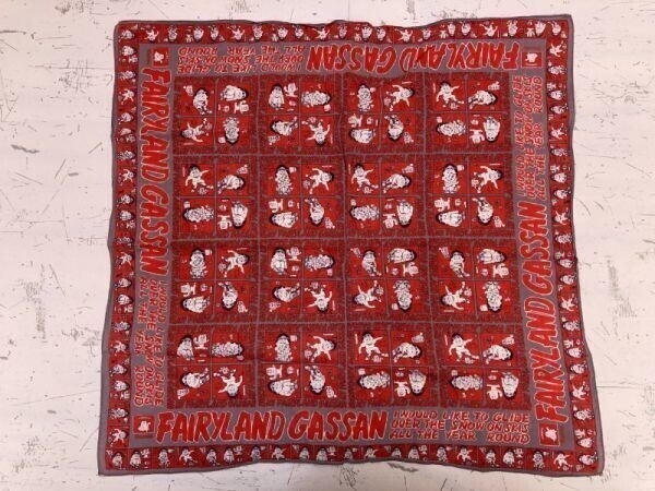 フェアリーランド FAIRYLAND 月山 GASSAN スキー場 昭和 平成 レトロ オールド ウインタースポーツ ハンカチ バンダナ 赤拍卖