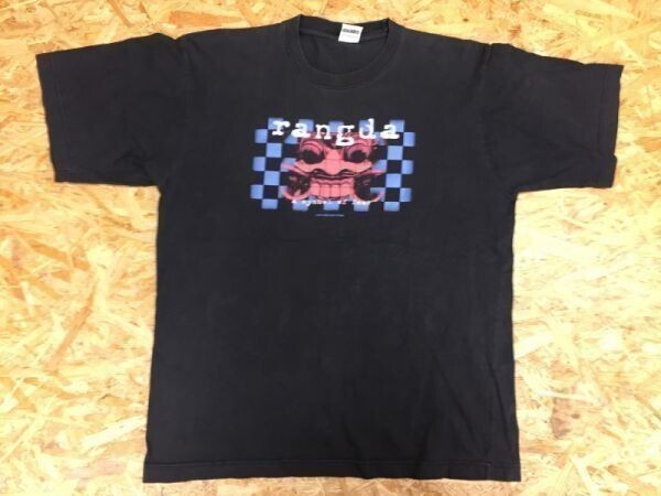 C59 インドネシア バリ島 ランダ Rangda 魔女 スーベニア お土産 リゾート 半袖Tシャツ メンズ アメカジ BIG 黒拍卖