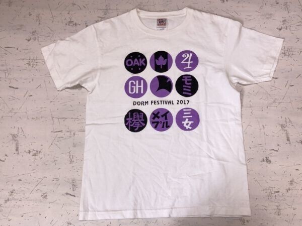 寮祭 DORM FESTIVAL 2017 カレッジ 大学 半袖Tシャツ カットソー メンズ M 白拍卖