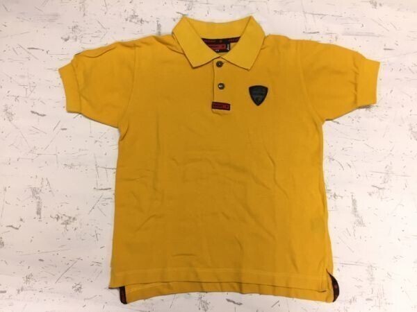ドゥカティ DUCATI ITALY製 トラッド レトロ 鹿の子 半袖ポロシャツ メンズ 綿100% 小さなサイズ 26 マスタード拍卖