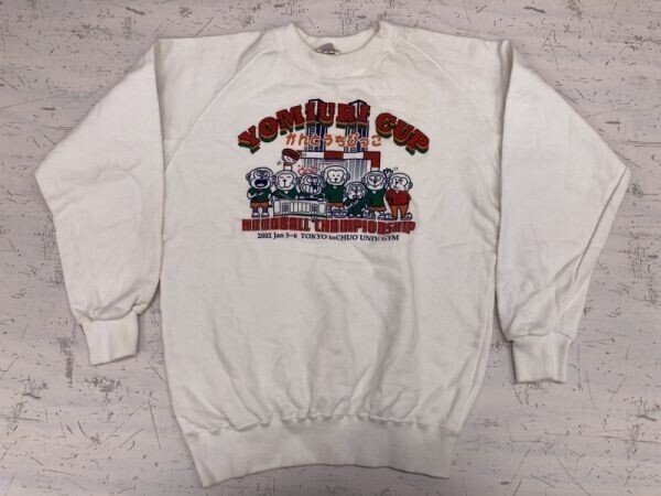 BIG-BOSS製 ASAKA HANDBALLSHIP 読売カップ ハンドボール ちびっこ キッズ オールド レトロ 古着 スポーツ スウェットトレーナー メンズ 白拍卖