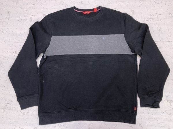 アイゾッド IZOD オールド スポーツ アメカジ 90s 古着 ロゴ刺繍 配色切替 スウェット トレーナー メンズ ケニヤ製 M 黒拍卖