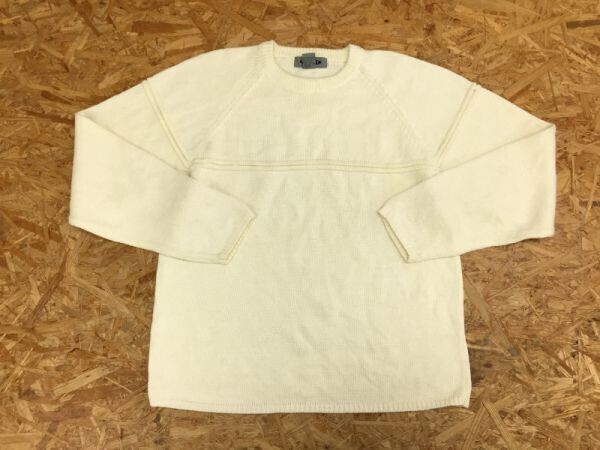 オールドネイビー Old Navy 旧タグ 胸ライン ローゲージ コットンニット セーター メンズ 綿混合 L 白拍卖