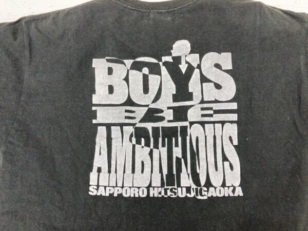 北海道 札幌 さっぽろ羊ヶ丘展望台 BOYS BE AMBITIOUS 少年よ大志を抱け クラーク博士 スーベニア半袖Tシャツ メンズ XL 黒拍卖