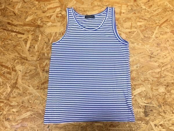 ドラッグストアーズ drug store's マリン ボーダー ノースリーブ タンクトップ レディース F 青 白拍卖