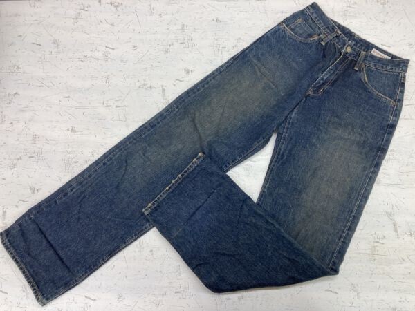 BRAPPERS ブラッパーズ ネオグランジ ストリート古着 ストレート デニム パンツ ジーンズ ボトムス レディース 赤耳セルビッチ 29 紺拍卖