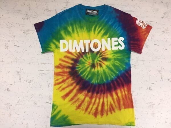DIMTONES ディムトーンズ 半袖Tシャツ メンズ ギルダンボディ タイダイ染め サイケデリック ビッグロゴ カメレオン S 赤青緑拍卖
