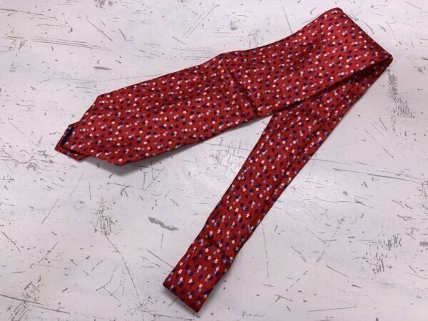 ダックス DAKS 小花柄 総柄 ネクタイ メンズ フォーマル シルク100% ITALY製 赤拍卖