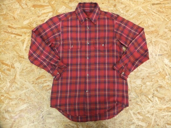 X-Adventure クロスアドベンチャー メンズ ポリエステル キュプラ混 アメカジ アウトドア チェック シャツ 赤 紺 サイズS拍卖