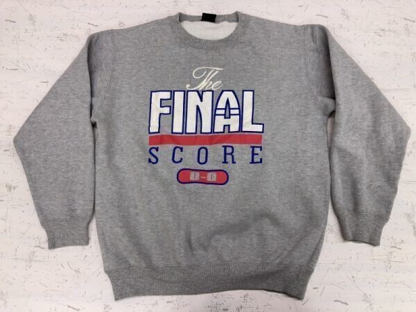 INTENSIFIER インテンスィファイア アメカジ スポーツ オールド レトロ 古着 裏毛 スウェット トレーナー メンズ ラメプリント L グレー拍卖