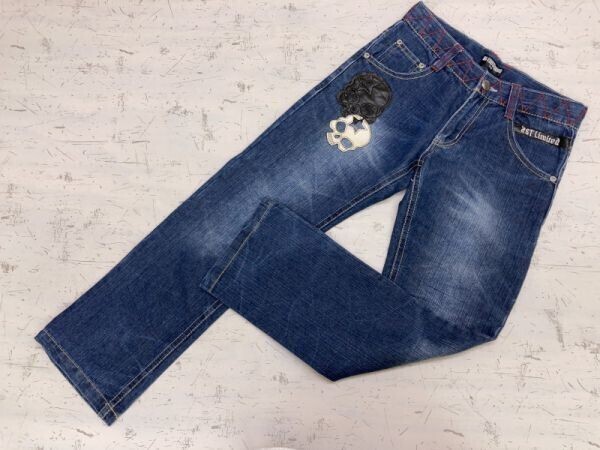 BA-TSU STUDIO バツスタジオ キッズ 子供服 フェアリーグランジ ロック デニム パンツ ジーンズ ボトムス キッズ ジップフライ 140 紺拍卖