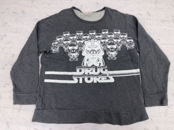ドラッグストア DRUG STORE'S キャラクター ワイド スターウォーズ STAR WARS パロディー スウェット トレーナー レディース F グレー拍卖