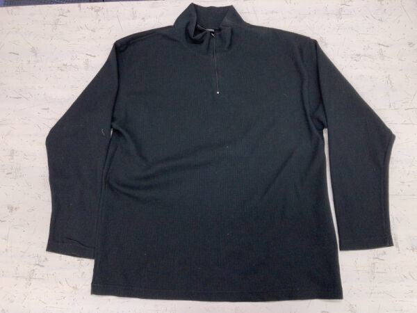 ヒルクロップ HILLCROP アメカジ ワーク 古着 サーマル プルオーバー 長袖シャツ メンズ ハーフジップ 大きいサイズ LL 黒拍卖