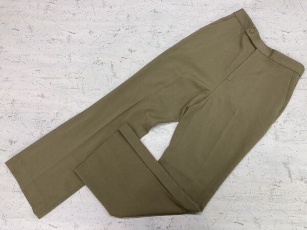 フレームワーク FRAMe WORK スリット ドメスティック レトロ モード ブーツカット ツイル パンツ ボトムス レディース 36 ベージュ拍卖