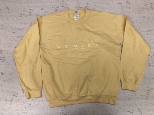 GILDAN ギルダン製 VENICE FLORIDA ベニス フロリダ スーベニア アメカジ ストリート古着 お土産 スウェット トレーナー メンズ S 黄色拍卖
