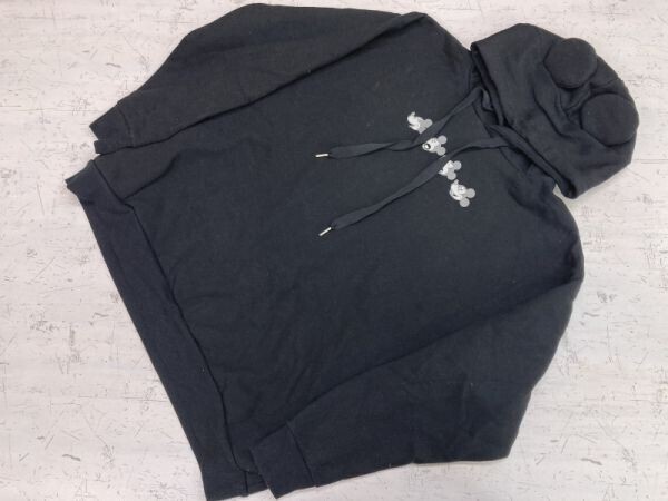 TOKYO DISNEY RESORT 東京ディズニーランド MICKEY ミッキーマウス グッズ 耳付き スウェット パーカー メンズ バックプリント有 L 黒拍卖