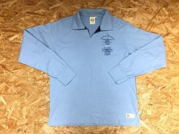 ADMIRAL アドミラル テニス 長袖 スウェット ポロシャツ トレーナー カットソー メンズ コットン100% L 青拍卖