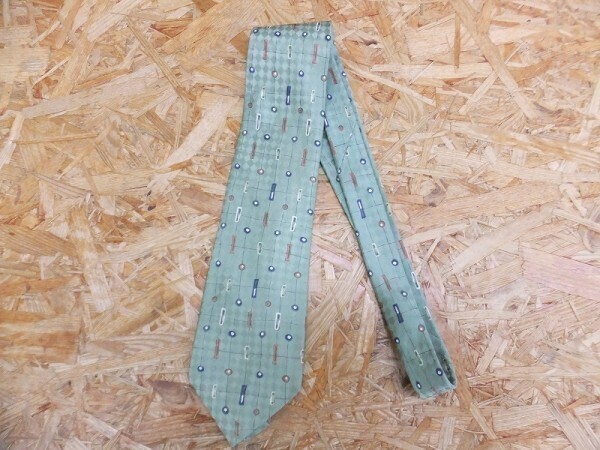 pierre cardin ピエールカルダン メンズ シルク100% アート レトロ オシャレ 総柄 ネクタイ カーキ拍卖