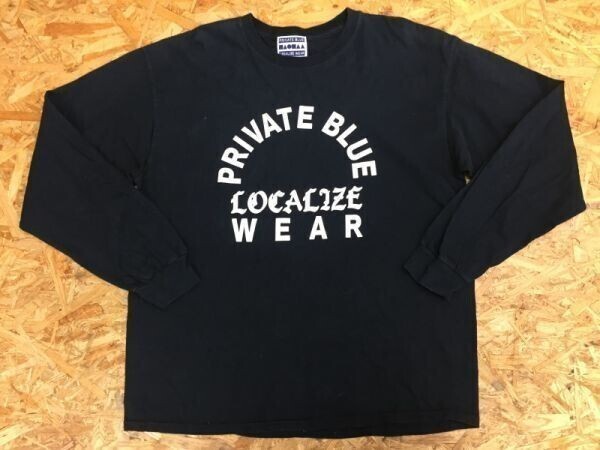 PRIVATE BLUE LOCALIZE WEAR プライベートブルー AkiraAoki アオキアキラ fourgraphic 長袖Tシャツ ロンT カットソー メンズ拍卖