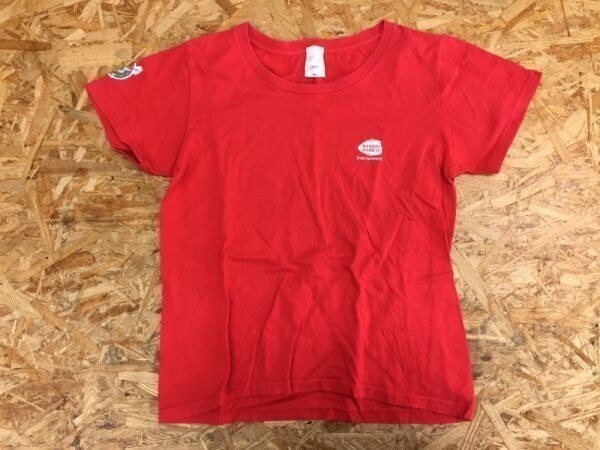 ファミリースタジアム 30周年 ファミスタ ゲーム BANDAI NAMCO バンダイナムコ 半袖Tシャツ レディース 袖プリント WL 赤拍卖