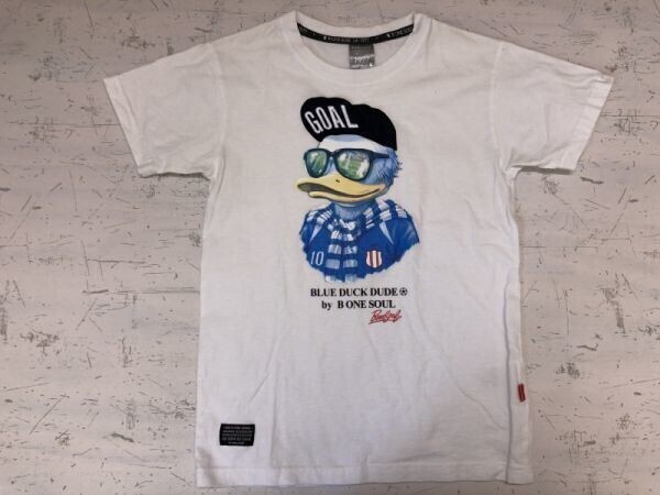 B ONE SOUL ビーワンソウル DUCK DUDE ダックデュード ストリート ヒップホップ 半袖Tシャツ カットソー メンズ 刺繍 S 白拍卖