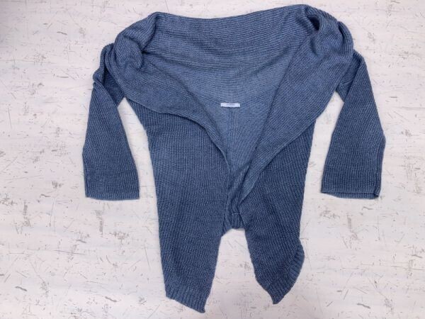 J.FERRY ジェイフェリー レトロ コンサバ ショールカラー ニットカーディガン ボレロ レディース 青拍卖