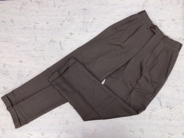 REDAELLI MILANO レダエリ optiジップ オールド レトロ タック入り スラックスパンツ ボトムス メンズ ITALY製 44 グレー拍卖