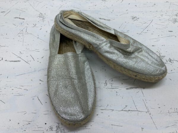 ARTISANAT FRANCAIS スリッポン ジュート エスパドリーユ サンダル シューズ 靴 レディース EURO 36/23cm ラメ グレー拍卖