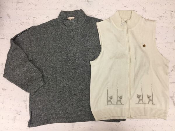 マスターズ MASTERS スポーツ ゴルフ 長袖・ノースリーブ ニットジャケット 2枚セット まとめて 福袋 レディース 刺繍 アクリル素材 M拍卖