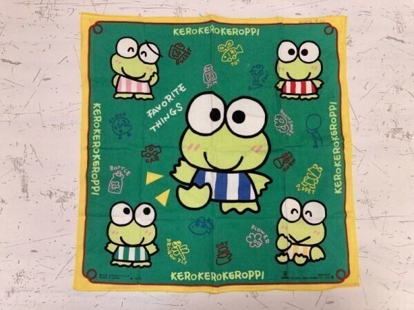 平成レトロ コレクション けろけろけろっぴ サンリオ SANRIO キャラクター マスコット ハンカチ 男女兼用 薄手 緑拍卖