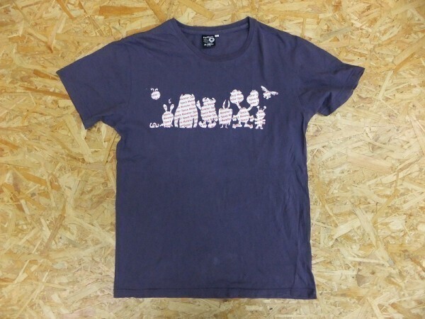 Rough ラフ レディース 綿 コットン100% spacemonster 宇宙怪物 キャラクター ナンバリング プリントTシャツ 紫 L拍卖