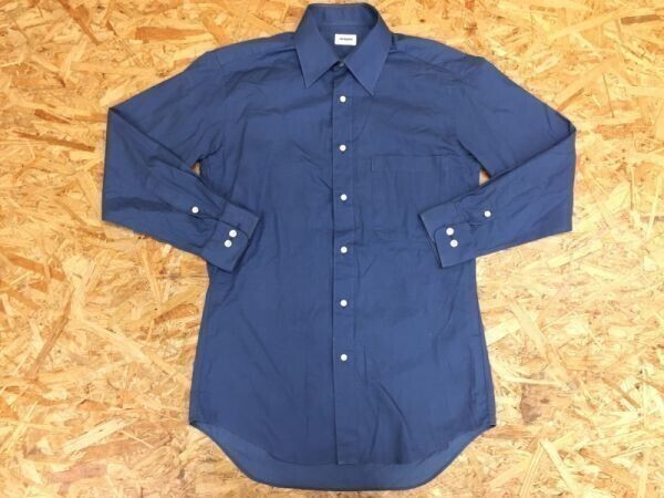 レノマ RENOMA カフス穴 カラー長袖ドレスワイシャツ メンズ 日本製 37-78 紺拍卖