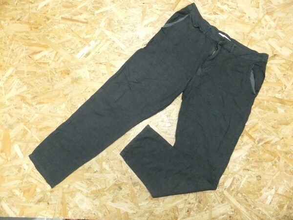 LBC エルビーシー レディース コックス 麻混 5つポケット リラックス スラックス テーパードパンツ M グレー拍卖