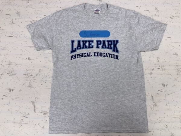 ジャージーズ JERZEES アメカジ LAKE PARK スーベニア スポーツ カレッジ 半袖Tシャツ カットソー メンズ M グレー拍卖
