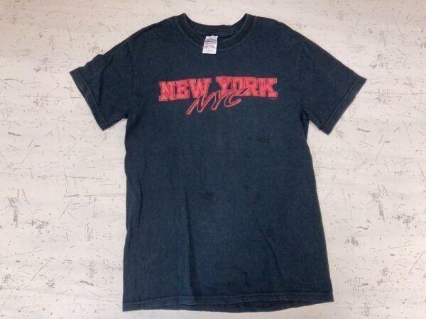 ニューヨーク NEW YORK スーベニア GILDAN ギルダン製 お土産 オールド アメカジ 半袖Tシャツ カットソー メンズ S 黒拍卖