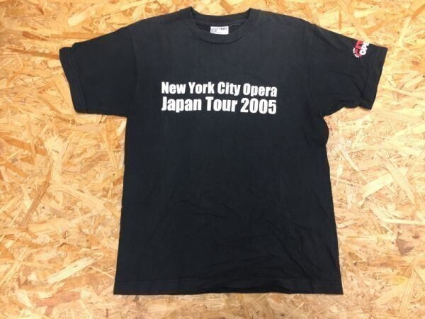 New York City Opera Japan Tour 2005 オペラ ミュージカル 半袖Tシャツ メンズ 袖プリント コットン100% S 黒拍卖