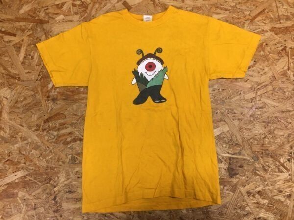 BQMAP 岩坂町 石川県 ローカル 神奈備山のカンカンくん ゆるキャラ スーベニア お土産 ご当地 半袖Tシャツ メンズ S 黄色拍卖